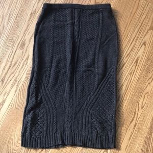 Anthropologie Grey Knit Skirt